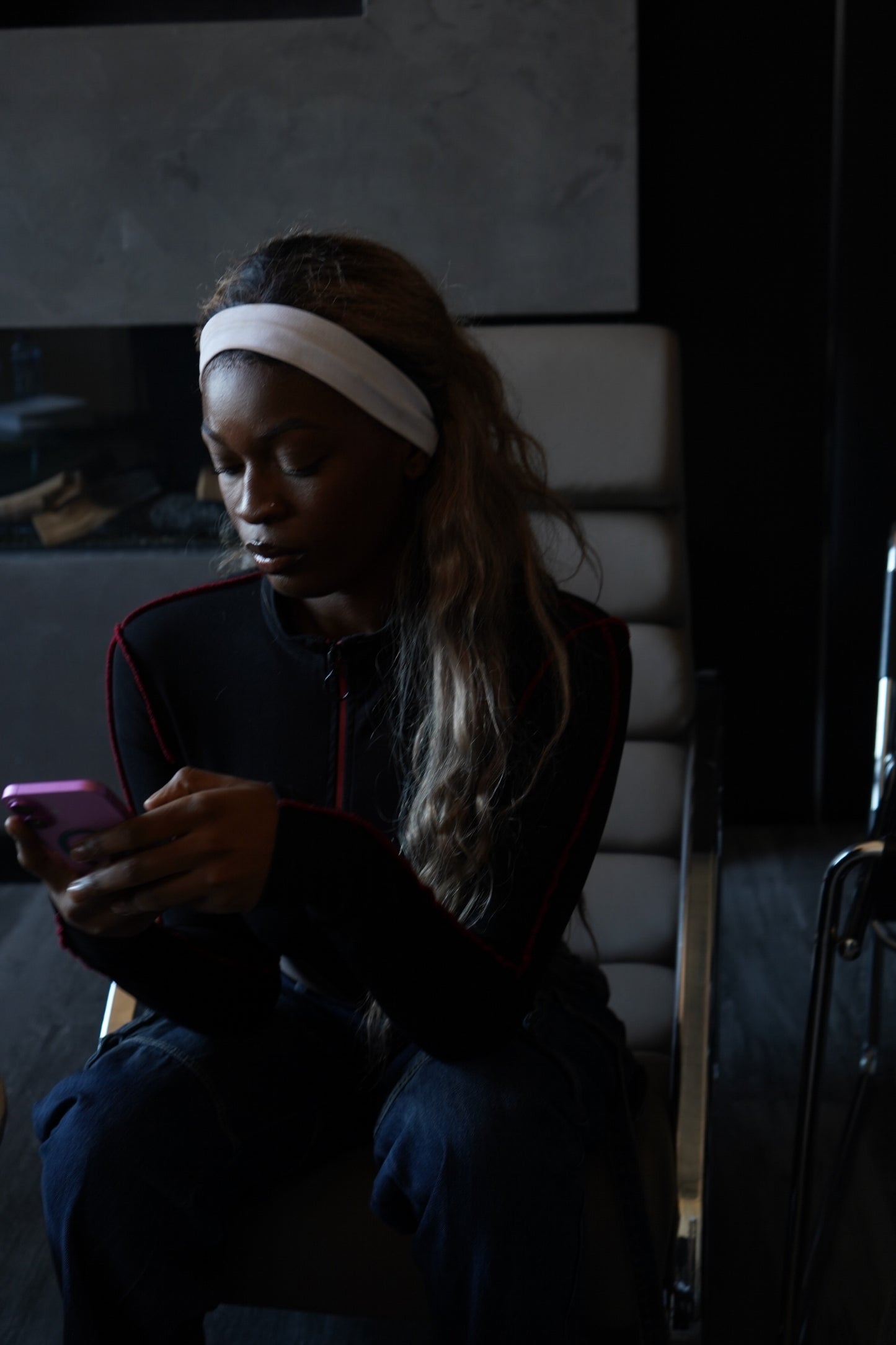 UNMUTED Overlock Ribbed Zip Up Jacket