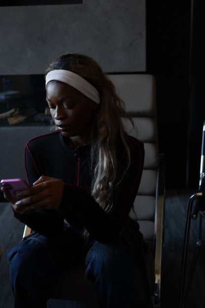 UNMUTED Overlock Ribbed Zip Up Jacket