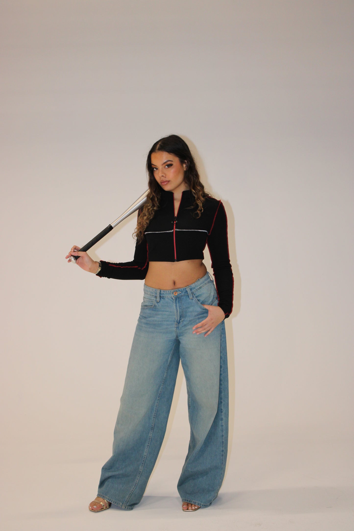 UNMUTED Overlock Ribbed Zip Up Jacket