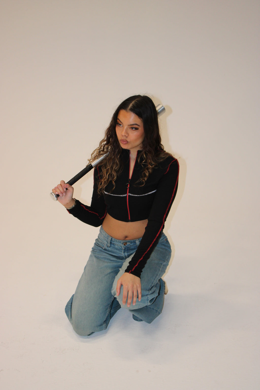 UNMUTED Overlock Ribbed Zip Up Jacket