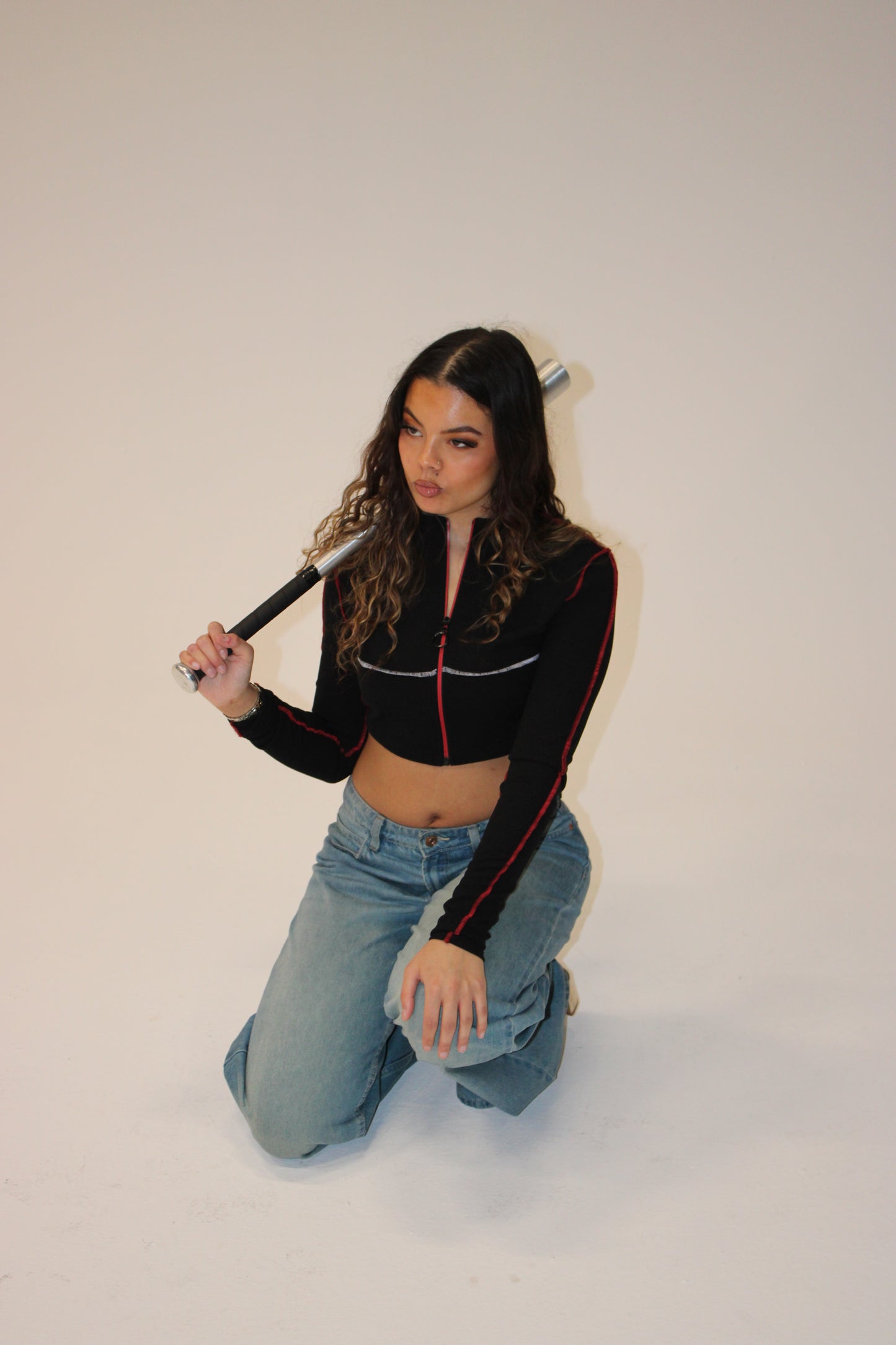 UNMUTED Overlock Ribbed Zip Up Jacket