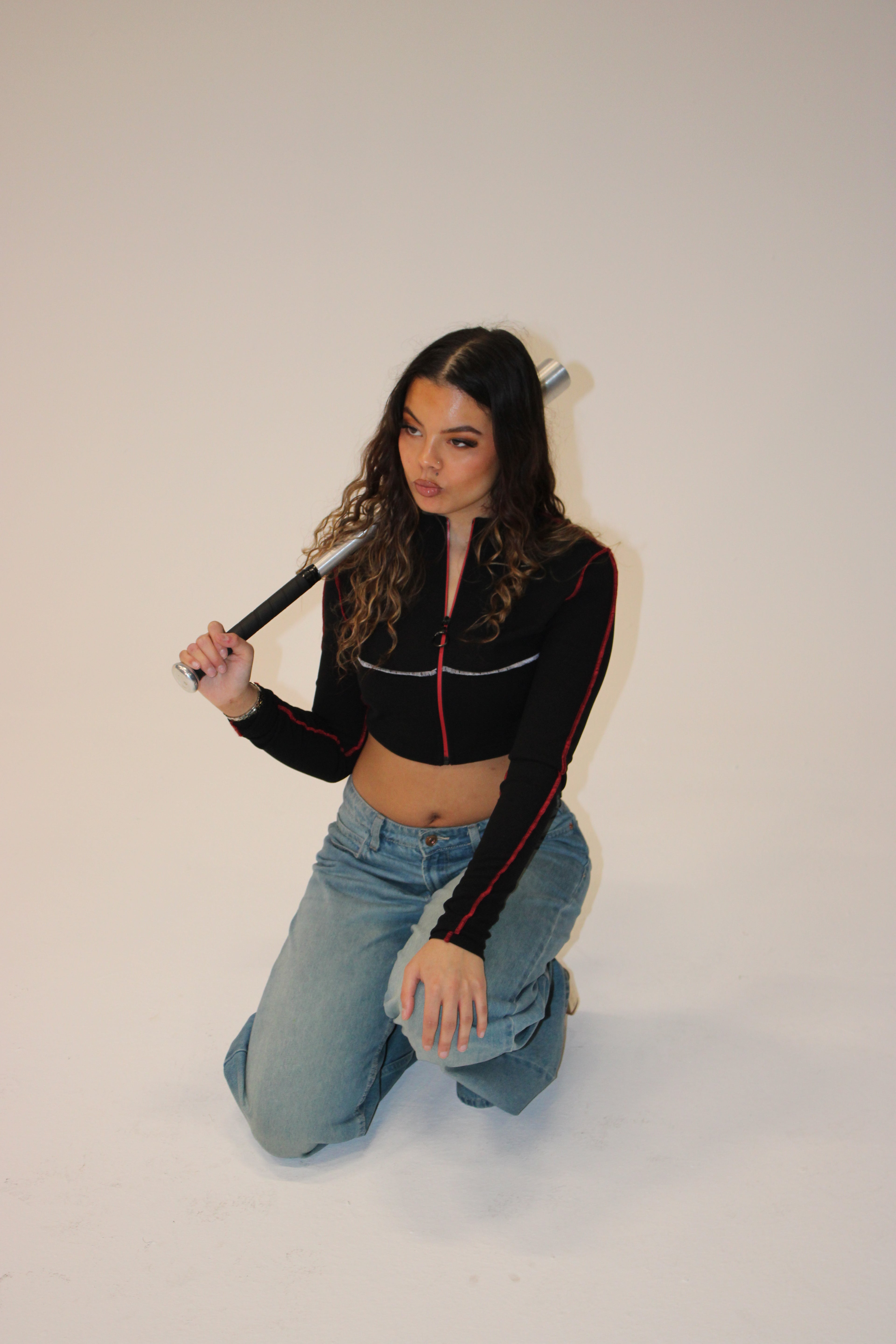 UNMUTED Overlock Ribbed Zip Up Jacket