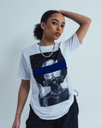 SRM - White And Blue Graphic Censor T-Shirt